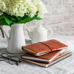 Engraved Premium Faux Leather Hardcover <b>Journal</b> 140 Refillable Pages Heartfelt Message A6 Size Gift Travel Phone Card - Product Image 2