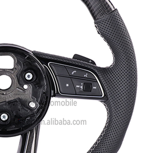 พวงมาลัยสปอร์ตแบบมีรูหุ้มหนังคาร์บอนไฟเบอร์สำหรับรถ Audi A3 A4 A6 A7 A7L Q5 Q7 B9 R8 A8 - Product Image 4