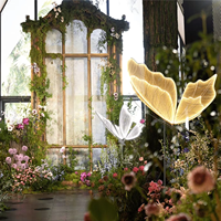 Promotion : Grande Lampe LED Papillon Géant en Fer, Décoration Moderne Simpson, pour Allée de Mariage, Ailes Romantiques Suspendues, Taille Personnalisable