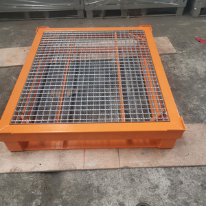 Conteneurs de stockage pliables <span class=keywords><strong>en</strong></span> acier Q235 robustes et personnalisés avec fermeture <span class=keywords><strong>à</strong></span> bouton pour la manutention de matériaux sur camion <span class=keywords><strong>à</strong></span> plateau, <span class=keywords><strong>palette</strong></span> <span class=keywords><strong>en</strong></span> acier - Product Image 1