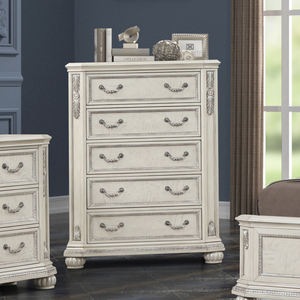 Juego de Muebles de Dormitorio de Madera Sólida Americana - Cama King Size con Tallados Ornamentales, Cómoda, Mesita de Noche y Cajonera para un Estilo Clásico - Product Image 2