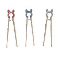 Baguettes d'apprentissage automatiques antidérapantes pour enfants, motif lapin et ours mignon, design frais et amusant pour l'apprentissage et l'entraînement à la consommation