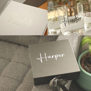Calcomanías de vinilo personalizadas Pegatinas de nombre de vidrio Pegatinas DE BODA Calcomanía personalizada Caja de regalo Calcomanía de nombre - Product Image 6