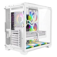 AntarcChill New Design PC Chassis Luxury Computer Gaming Case Mid Tower Curved Tempered Glass Panel ATX Game Pc Case