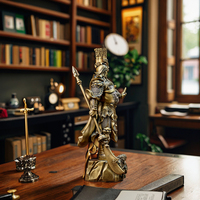 Statue de Guangong en bronze antique plaqué or Sculpture en métal Feng Shui pour la décoration intérieure Usine de gravure moderne Vente en gros pour