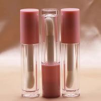 Grand applicateur unique Tube de brillant à lèvres transparent Tubes de brillant à lèvres roses avec gros tubes de brillant à lèvres marque privée