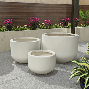 Villa de jardín blanca de estilo europeo vintage, maceta redonda grande de óxido de <span class=keywords><strong>magnesio</strong></span> para plantas - Product Image 1