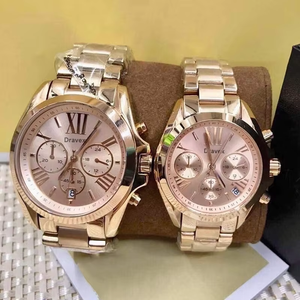 Lü<span class=keywords><strong>ks</strong></span> üç saniye el paslanmaz çelik kızlar için Quartz saat tasarımcı moda M-K-S izle kol saati kadın saatler - Product Image 1