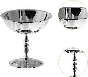 Light Luxury Nordic Style Polished 304 Stainless Steel High-and-Low Foot Dessert Pudding Bowls-Creative Internet Celebrity - Product Image 5