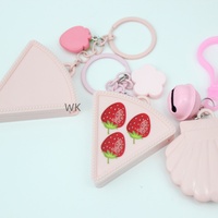 Mini compact de blush triangulaire vide avec miroir et porte-clés, palette de maquillage portable, emballage cosmétique pour marque de beauté