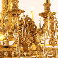 Lustre décoratif de luxe en laiton doré antique, style église, mi-siècle, islamique, par Jewellerytop