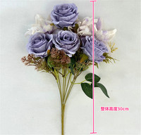 Romantischer Künstlicher Rosen-Lilien-Strauß Seidenblumen-Bündel Realistische Kunstblumen-Tischdekoration für Hochzeit, Zuhause, Tisch und Party