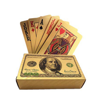 Personnalisé 999.9 24k feuille d'or dubai cartes à jouer avec boîte en bois