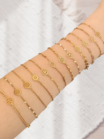 Connecteurs en acier inoxydable avec fleurs de naissance, maillons floraux plaqués or PVD pour la fabrication de bijoux permanents DIY, bracelets et colliers