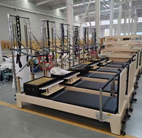 Torre de Pilates Comercial de Madera de Arce, Ajustable, Multifuncional, Ecológica, Duradera y Portátil para Uso en Casa o Estudio