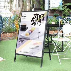 Rak <span class=keywords><strong>Display</strong></span> Tipe-A Ramah Lingkungan Tahan Angin untuk Luar Ruangan, Penyangga Papan Iklan Vertikal dari Besi, Penyangga Papan KT Berdiri di Lantai - Product Image 3