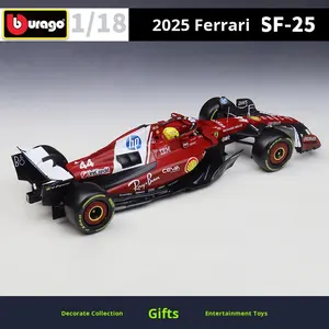 <span class=keywords><strong>Bburago</strong></span> 2025 <span class=keywords><strong>1</strong></span>:<span class=keywords><strong>18</strong></span> Ferrariii Sf-25 16 Leclerc Sf-25 44 Hamilton Formule <span class=keywords><strong>F1</strong></span> Voiture de course  Modèle de voiture en alliage moulé sous pression Jouet - Product Image 2