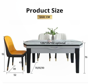 Set <span class=keywords><strong>Tavolo</strong></span> da Pranzo Moderno a <span class=keywords><strong>6</strong></span> <span class=keywords><strong>Posti</strong></span> in Pietra Sinterizzata, Arredamento Contemporaneo di Lusso con Design Estensibile per Uso Domestico - Product Image 4