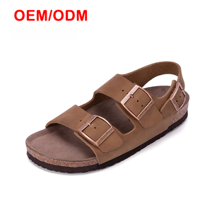 Sandalias planas de cuero de vaca Birkenstocks, zapatillas de corcho de piel de vaca sin cordones para Niñas para todas las estaciones, primavera, verano, invierno y otoño - Product Image 2