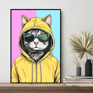 OEM ODM 사용자 정의 클래식 스타일 다이아몬드 모자이크 벽 장식 귀여운 검은 고양이 동물 홈 룸 커피 휴식 디자인 새로운 스타일 - Product Image 2