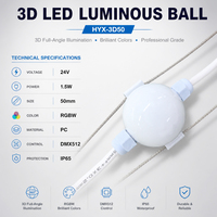 Boule lumineuse LED 3D DMX512, lumière décorative RGBW, étanche en extérieur, éclat à 360 degrés pour mariage, festival, décoration de la maison
