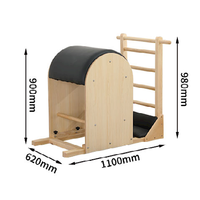 Appareil de Pilates Reformer en bois d'érable blanc avec baril d'échelle pour l'entraînement de yoga, les exercices et les étirements