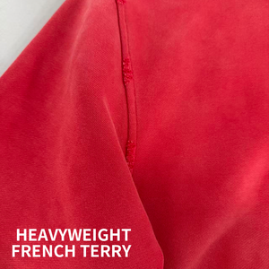 Custom <b>Men</b> 400GSM Heavyweight Gradient <b>Red</b> Vintage Washed Zip Up <b>Hoodie</b> Distressed Ripped Streetwear Hooded Jacket OEM ODM - Product Image 3