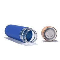 Gobelet d'eau potable en verre borosilicaté avec couvercle en bambou et manchon de protection en silicone 550ml avec logo personnalisé à large ouverture