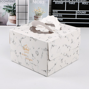 Boîte à gâteau d'<span class=keywords><strong>anniversaire</strong></span> pliable personnalisée Boîtes d'emballage en papier avec poignée pour gâteaux - Product Image 4