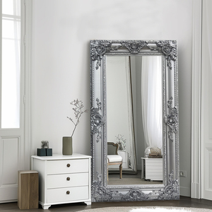 Antika Altın Barok Tarzı Büyük Boy Ayaklı Ayna Özelleştirilmiş Vintage Dekoratif Ayna Ahşap Çerçeveli Giyinme Odası Yer Aynası - Product Image 6