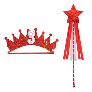 Suministros para Fiestas de Graduación, Cumpleaños y Ramadán, Corona, Diadema, Varita Mágica de Hada, Juego de 2 Piezas, Tela Hecha a Mano con Brillantina - Product Image 4