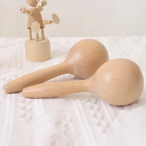 Grand jouet maracas non peint cadeau pour maracas en bois OEM pour tout-petits adultes