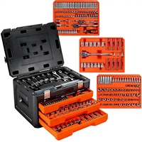 Ensemble de clés à douilles mécaniques de 320 pièces, jeu d'outils à cliquet de 1/4, 3/8, 1/2 pouce avec tiroirs et coffret roulant pour l'entretien