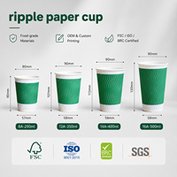 Vaso de Papel de Triple Pared Resistente al Calor, Libre de BPA, No Tóxico, de Grado Alimenticio Profesional, para Bebidas de Lujo en Cafeterías Gourmet Premium