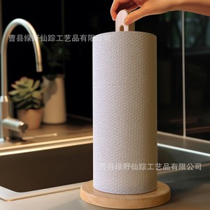 Wooden Tissue Holder Desktop <b>Kitchen</b> Bathroom Paper Roll Stand Storage <b>Rack</b> Multi Purpose - Product Image 1