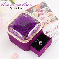 Eeuwigdurende geconserveerde roos hart ketting romantisch cadeau voor Valentijnsdag, jubileum, verjaardag, Moederdag, vrouwen, moeder, vrouw, dochter