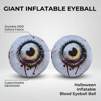 CILE Ballon Gonflable Géant Halloween en Forme d'Œil Sanglant, Tissu Oxford 210D Durable, Décorations Personnalisées pour Fêtes Extérieures