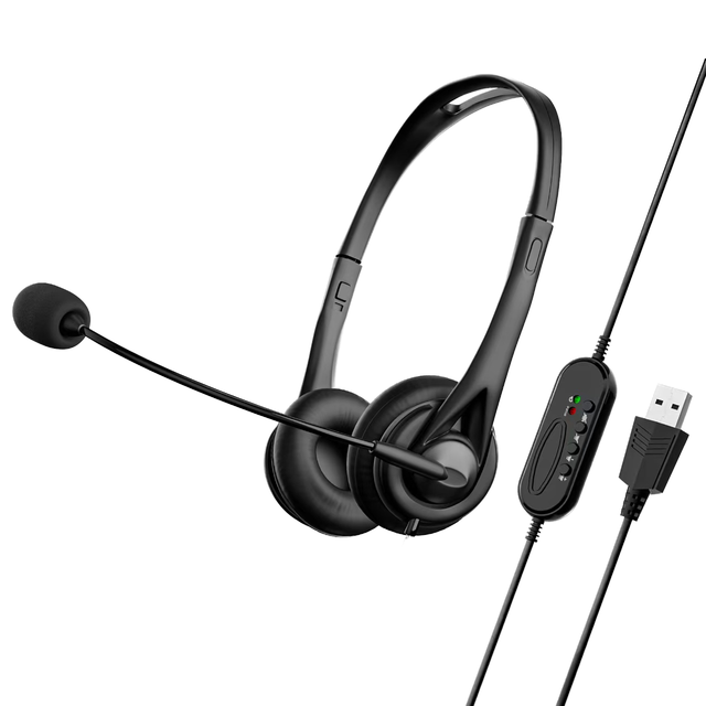 490 USB Single Ear Wired Music Earphones & Headphone Call Center Telephone with Volume Controller Office Ecouteur