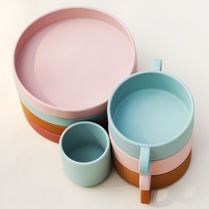 Ensemble d'alimentation pour bébé en silicone avec bol, tasse et cuillère pour nourrissons de 0 à 12 mois - Product Image 2