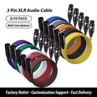 Câble 3 broches plaqué or XLR DMX mâle à femelle OEM Microphone haut de gamme Connecteur XLR Câble Fil Ligne Audio OFC PVC