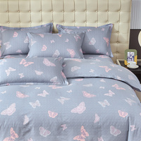 Ensemble de literie brossé en microfibre douce, fournisseur d'usine, ensemble de draps imprimés, 4 pièces en microfibre