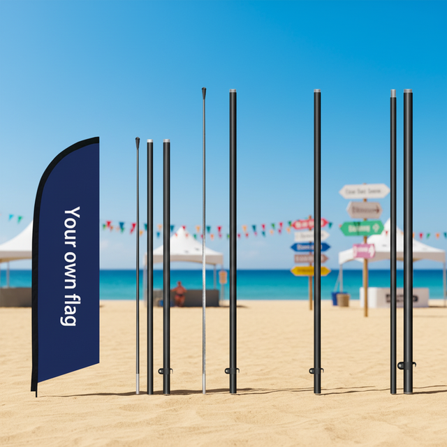 Open Feather Flag with Pole and Ground Stake Swooper Advertising Banner Sign for Business Storefronts Shops Outdoor Promotions