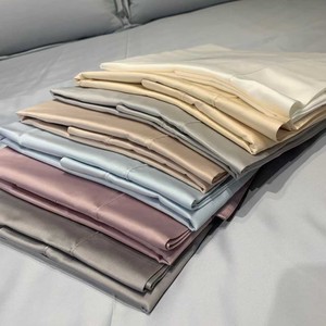 High-end 140-count Egyptian Cotton Bedding Set Solid <b>Color</b> Luxury Hotel Style 1.8m Bed Four Seasons Breathable Pure Cotton - Product Image 3