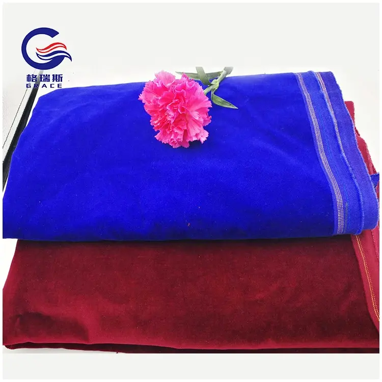 ready to ship luxury 40130 cotton velvet fabric cloth with gold selvage frame packing for Algeria markets