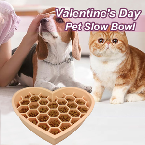 Neues Produkt Silikon Herzform Pet Bowl Slow Feeder Liebe Waben hund Fütterung 2 In 1 Slow Eating Pet Slow Feeding Bowl - Product Image 4