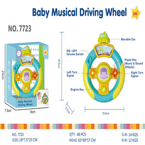 <span class=keywords><strong>Juguete</strong></span> de <span class=keywords><strong>volante</strong></span> de plástico para niños MILI, simulación de educación temprana con corbata de luces de música electrónica para coche de bebé - Product Image 4