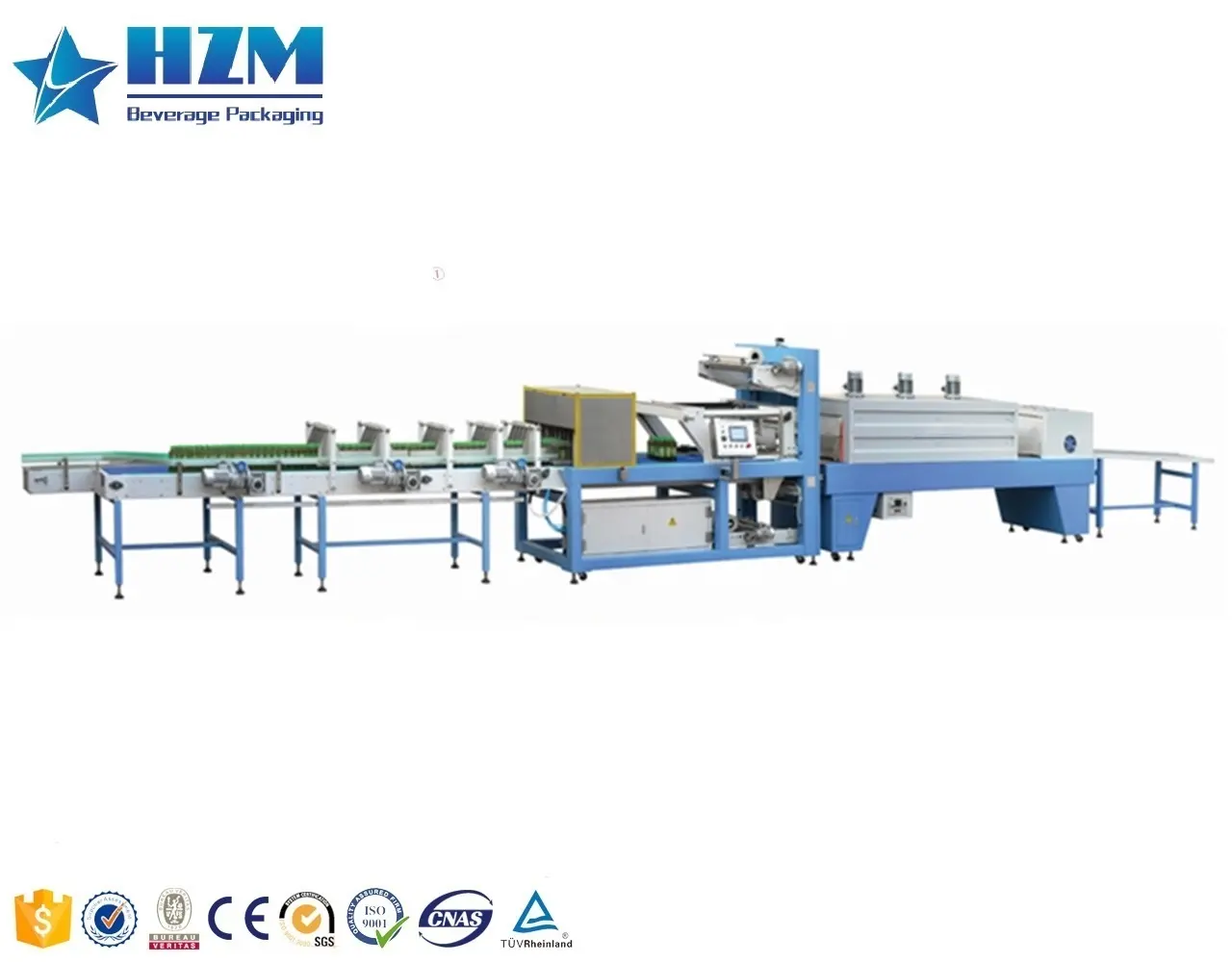 Automatic shrink wrapping machine plastic beverage water bottle shrink packing machine with heat tunnel