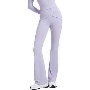 Pantalones deportivos <span class=keywords><strong>de</strong></span> yoga <span class=keywords><strong>de</strong></span> cintura alta elásticos con efecto segunda piel, acampanados, ajustados, moldeadores <span class=keywords><strong>de</strong></span> cintura y realce <span class=keywords><strong>de</strong></span> glúteos para fitness - Product Image 1