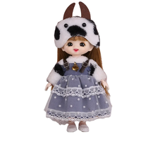 Vêtements pour poupées BJD de 6 pouces, tenues pour filles, vêtements pour poupées d'enfants, 12 animaux du zodiaque, style dessin animé, accessoires en tissu