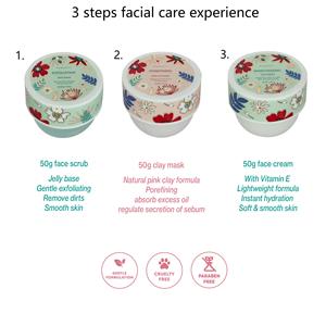 <span class=keywords><strong>Mini</strong></span> Set Regalo di Lusso per la Skincare a Base di Erbe per Ragazze Femminili 3 Pezzi Crema 50g Profumo Floreale Packaging Trendy Personalizzato Argilla Rosa - Product Image 3